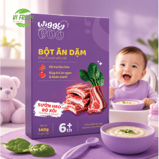 Baby Cereal Pork Rib & Spinach Flavor Wiggly Boo