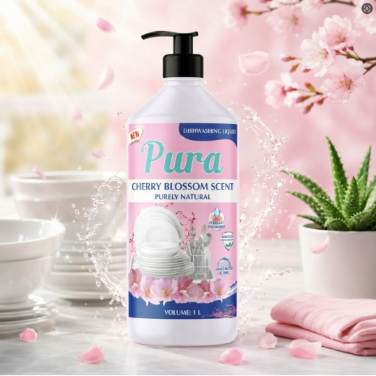 Cherry Blossom Dishwashing Liquid Pura